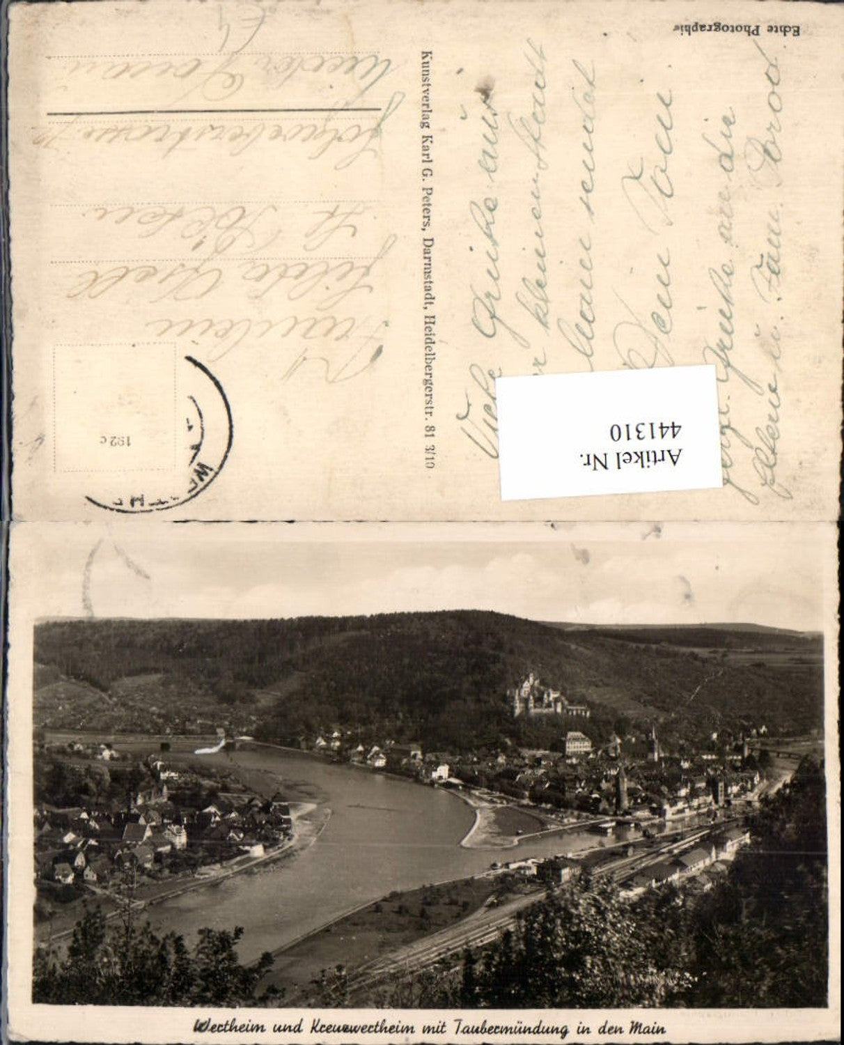 441310,Wertheim u. Kreuzwertheim m. Taubermündung in den Main