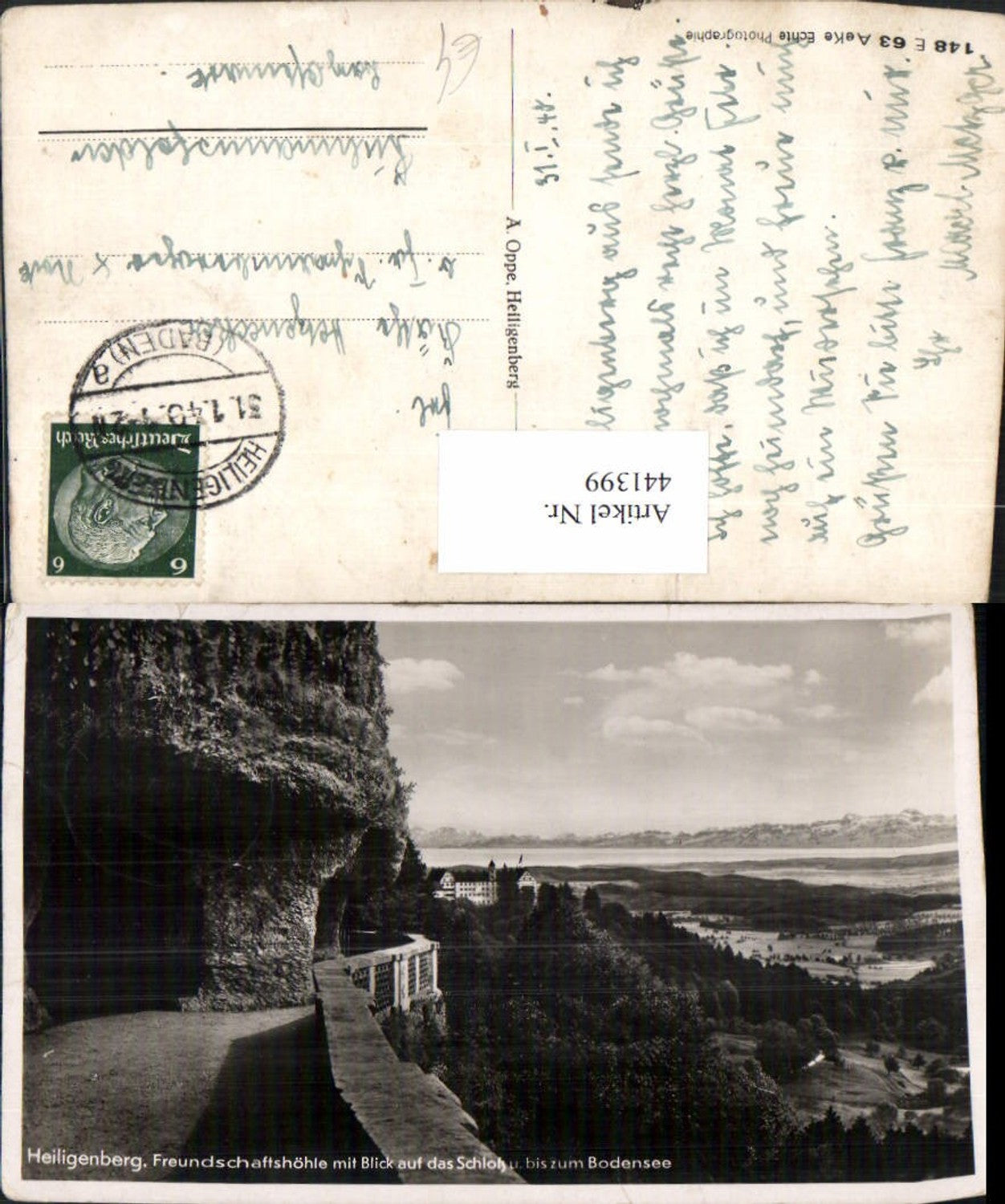 441399,Heiligenberg Freundschaftshöhe m. Blick auf Schloss u. Bodensee