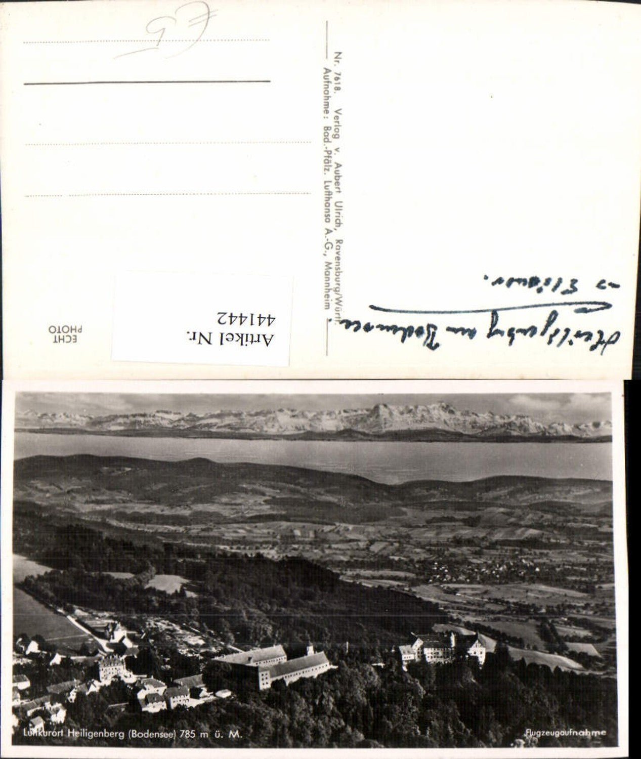 441442,Heiligenberg Totale m. Bodensee Bergkulisse Fliegeraufnahme