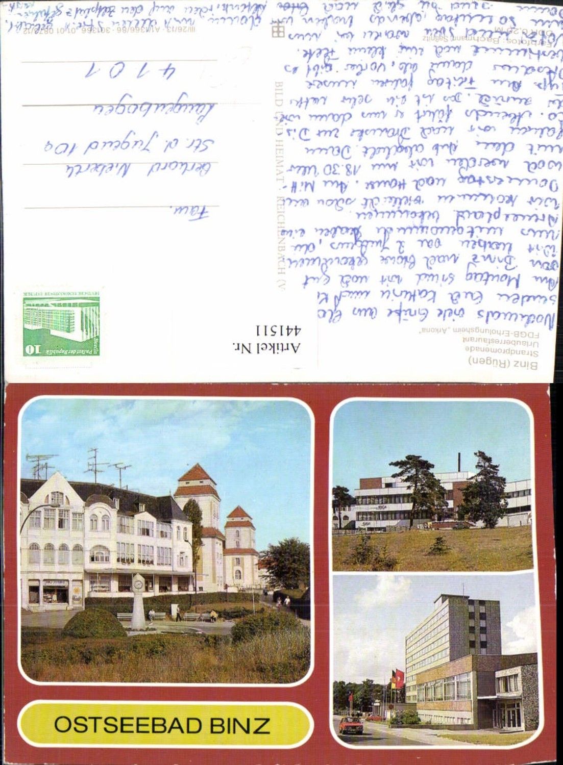 441511,Ostseebad Binz auf Rügen Strandpromenade Restaurant Mehrbildkarte pub VEB