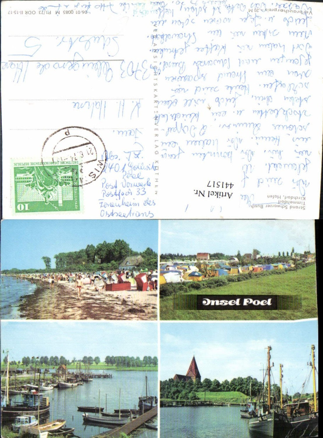 441517,Insel Poel Strand Strandleben Camping Hafen Mehrbildkarte