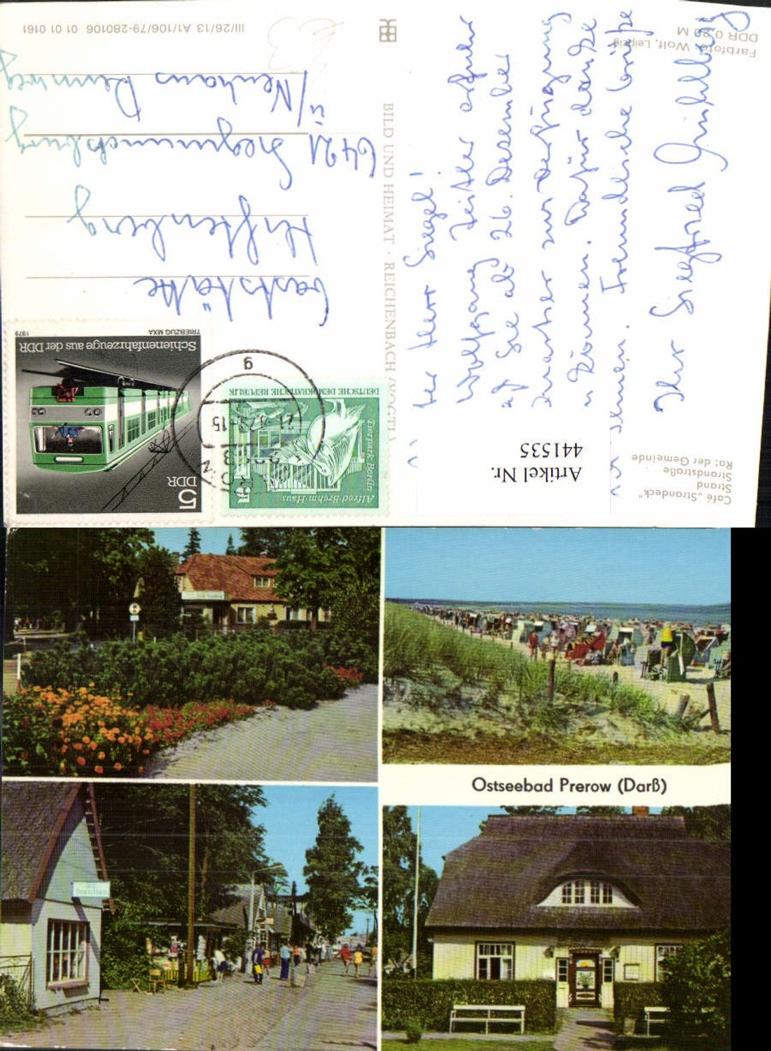441535,Prerow Darß Strand Strandleben Cafe Strandeck Mehrbildkarte pub VEB