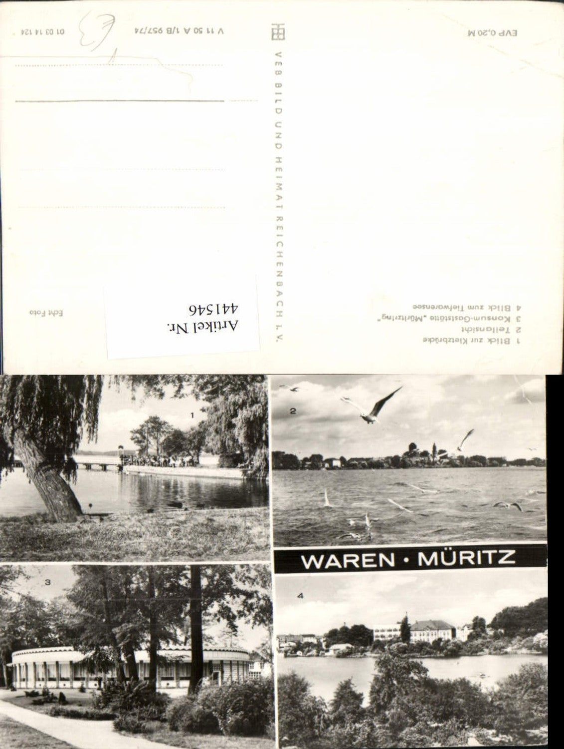 441546,Waren an d. Müritz Teilansicht Brücke Gaststätte Mehrbildkarte pub VEB