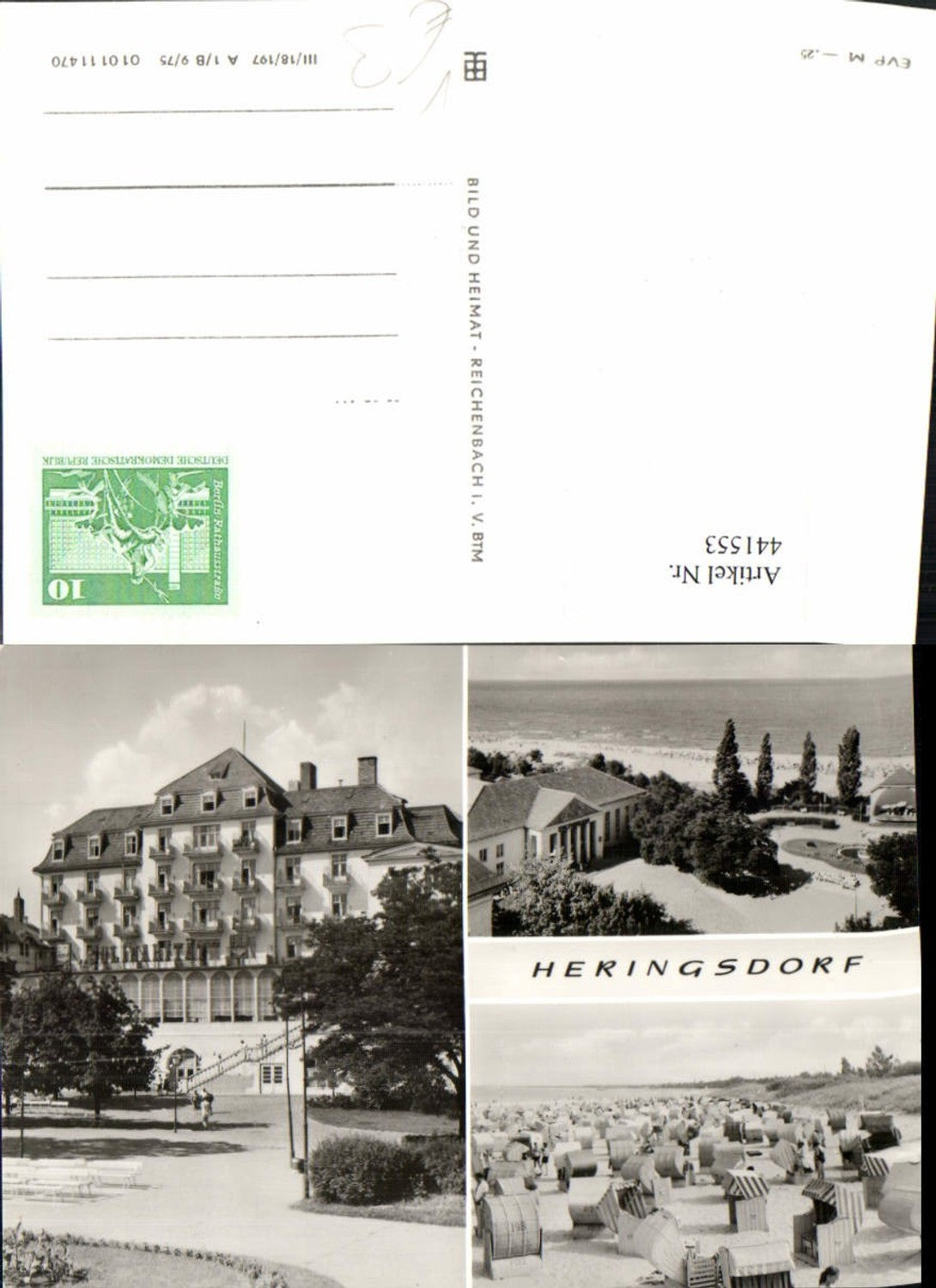 441553,Heringsdorf Strand Strandleben Gebäude Mehrbildkarte pub VEB