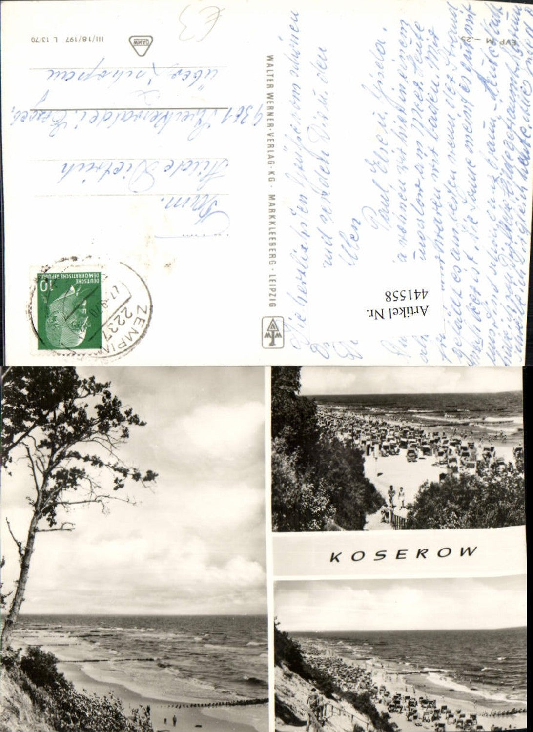 441558,Koserow Strand Strandleben Mehrbildkarte