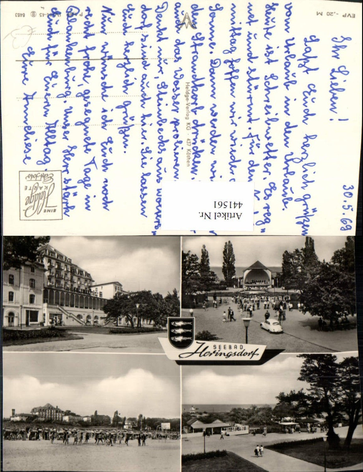 441561,Heringsdorf Teilansicht Strand Konzertplatz Mehrbildkarte