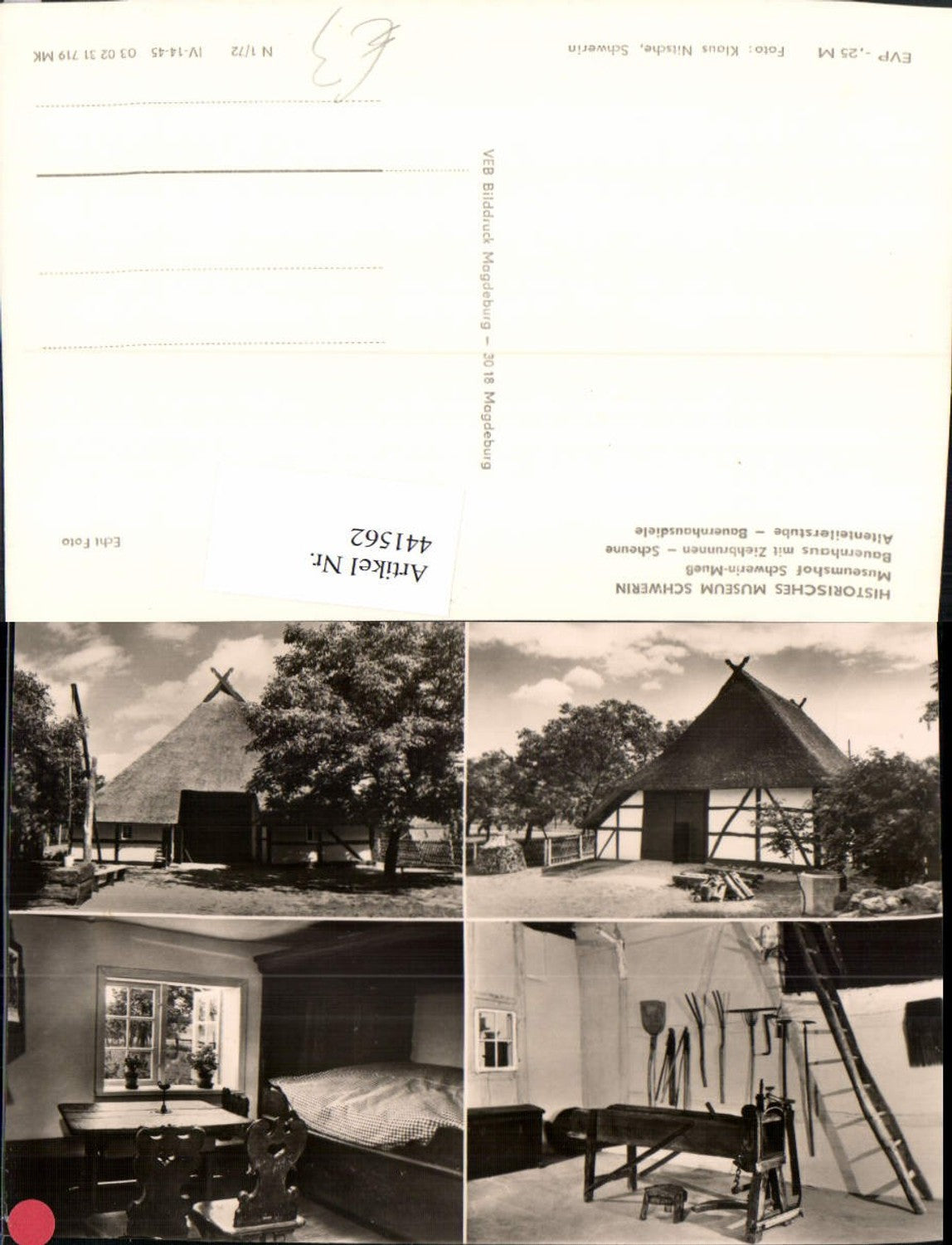 441562,Schwerin Historisches Museum Bauernhaus Stube Mehrbildkarte