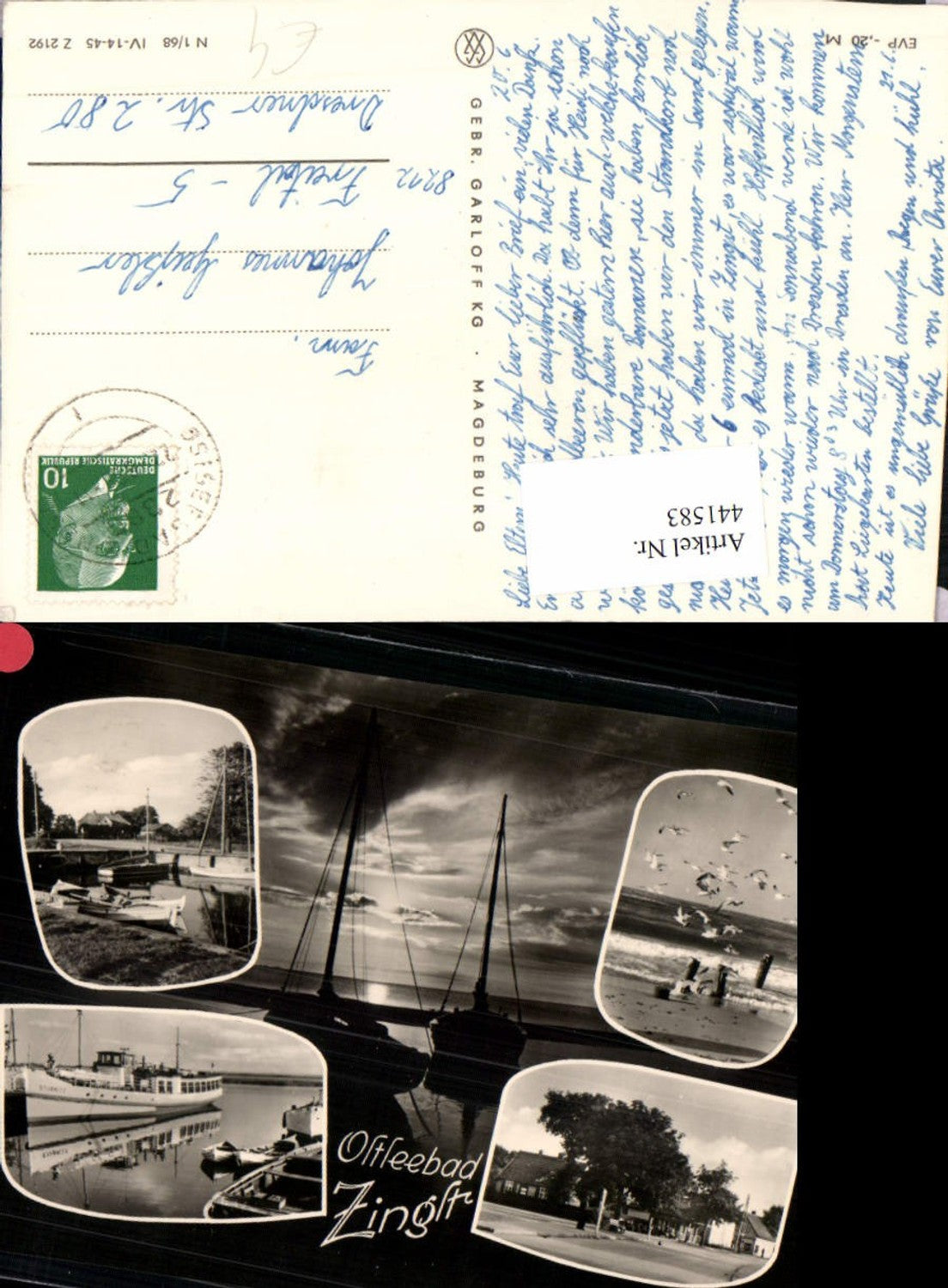 441583,Ostseebad Zingst Strand Möwen Boote Mehrbildkarte