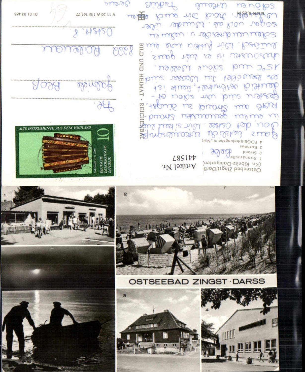 441587,Zingst Darß Strand Strandleben Kurhaus Mehrbildkarte pub VEB