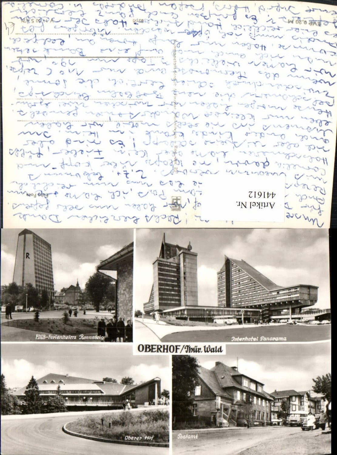 441612, Oberhof Interhotel Post Office Oberer Hof Holiday Home Multi-view postcard