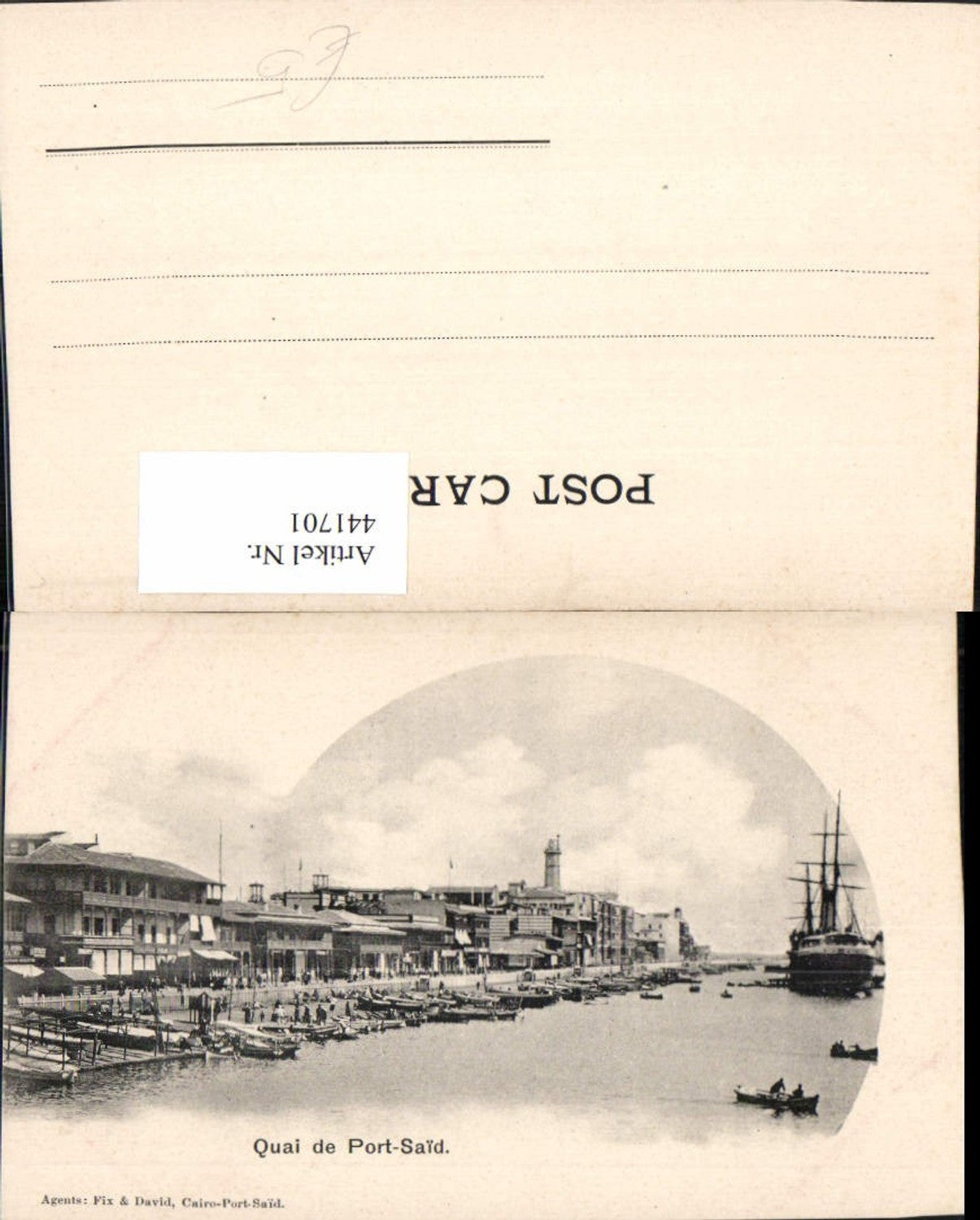441701,Egypt Quai de Port-Said Teilansicht Hafen Segelschiff Boote