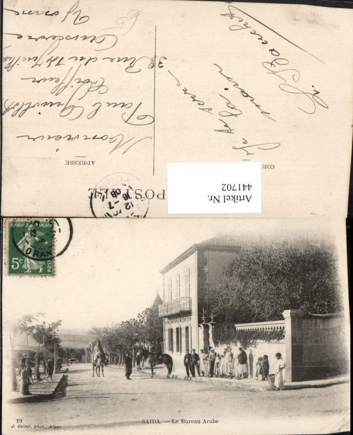 441702,Algeria Saida Le Bureau Arabe Gebäude Straßenansicht