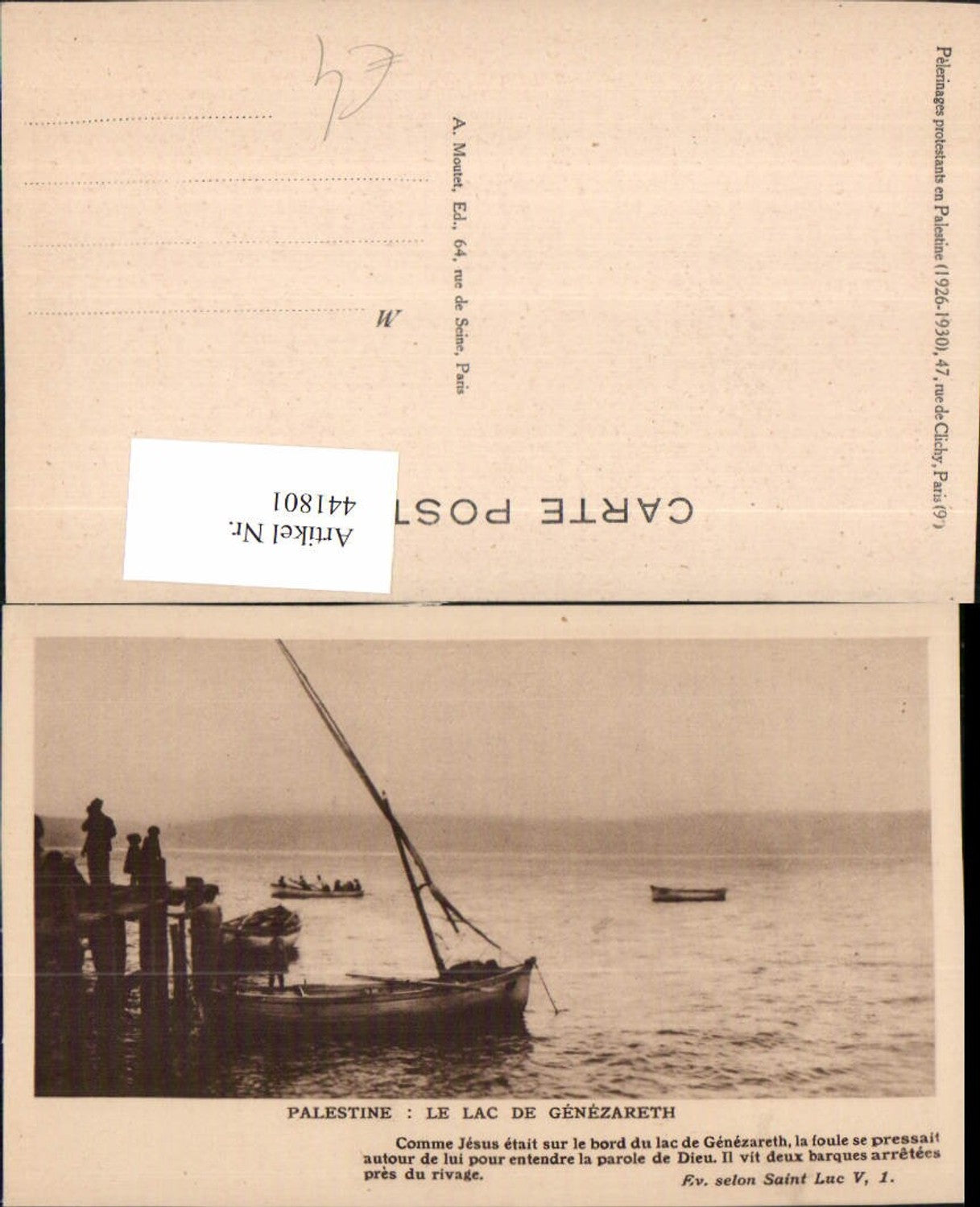 441801,Palästina Palestine Le Lac de Genezareth See Boote