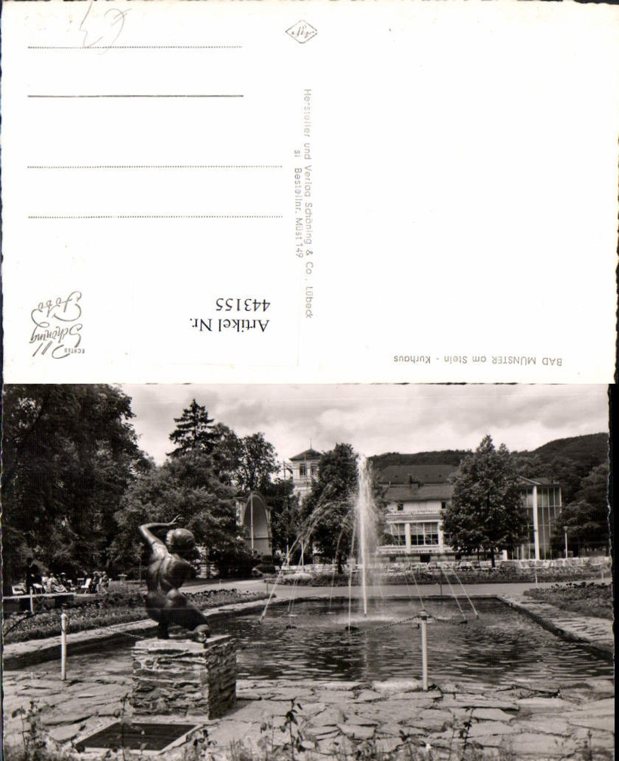 443155,Bad Münster am Stein Kurhaus Brunnen Statue
