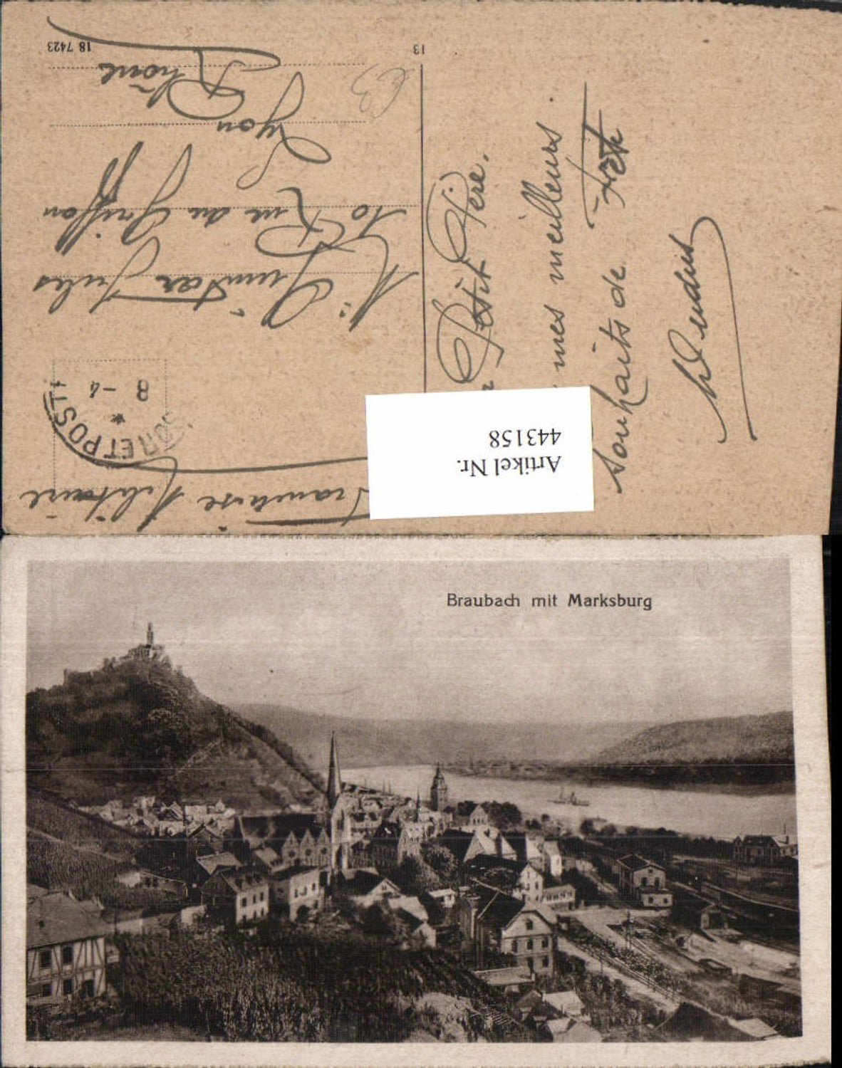 443158,Braubach Totale m. Marksburg Burg