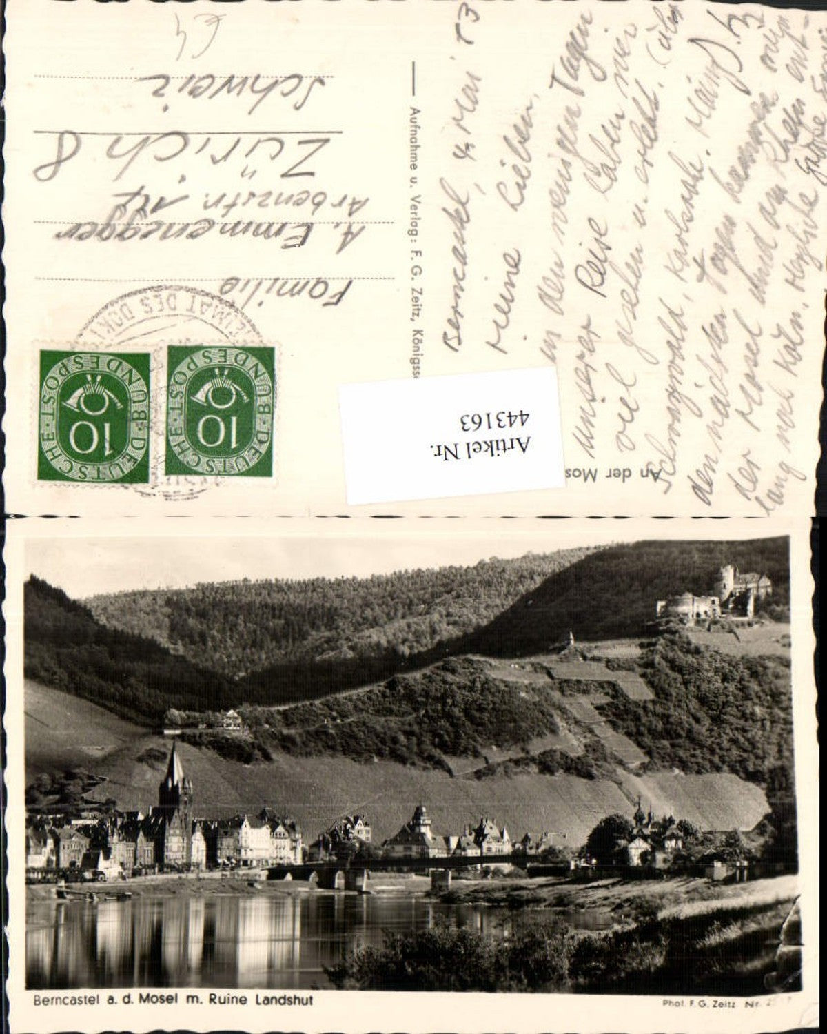 443163,Berncastel Bernkastel an d. Mosel Totale m. Ruine Landshut