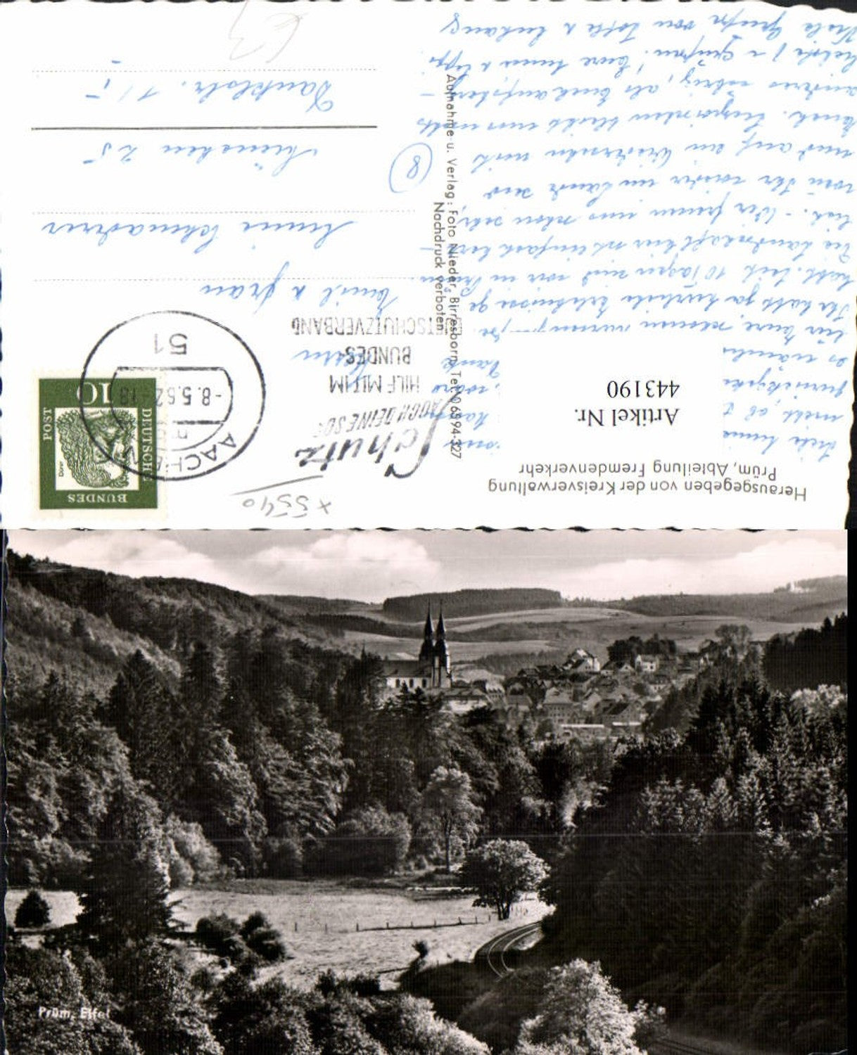 443190,Prüm in d. Eifel Teilansicht Kirche