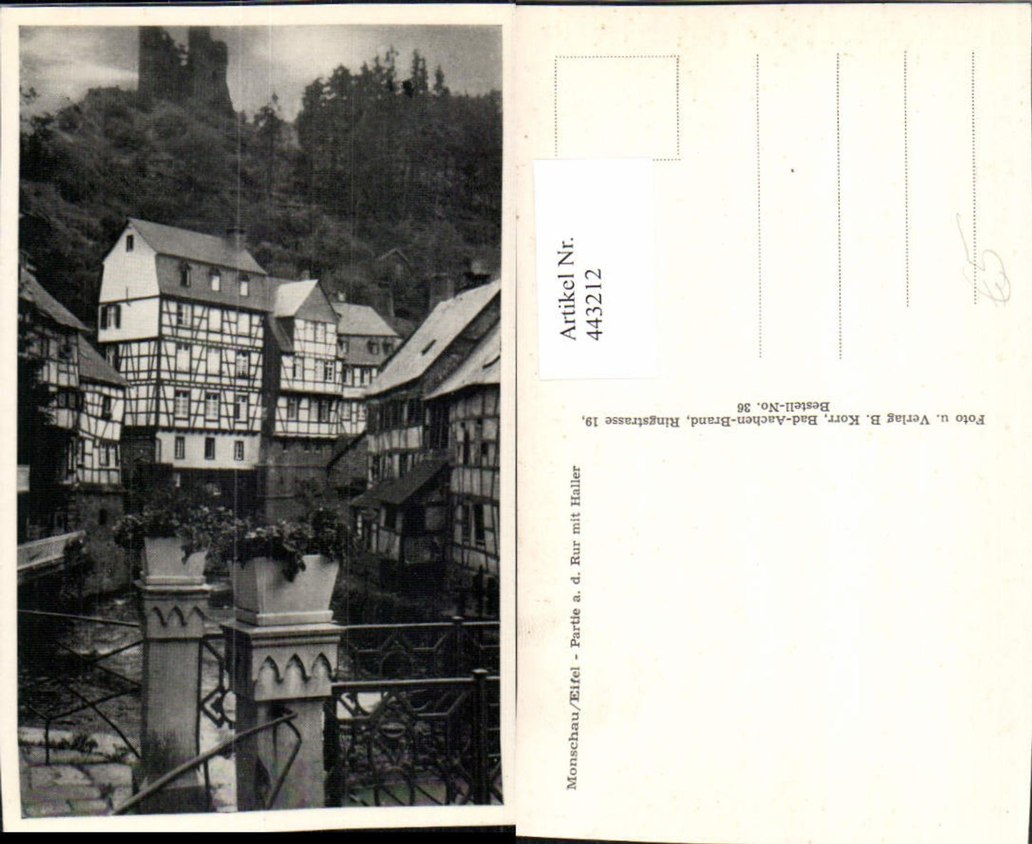 443212,Monschau in d. Eifel Partie an d. Ruhr m. Haller Ruine