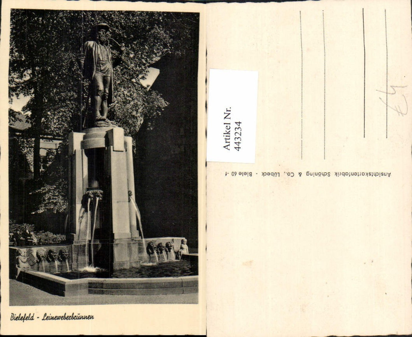 443234,Bielefeld Leineweberbrunnen Brunnen Statue