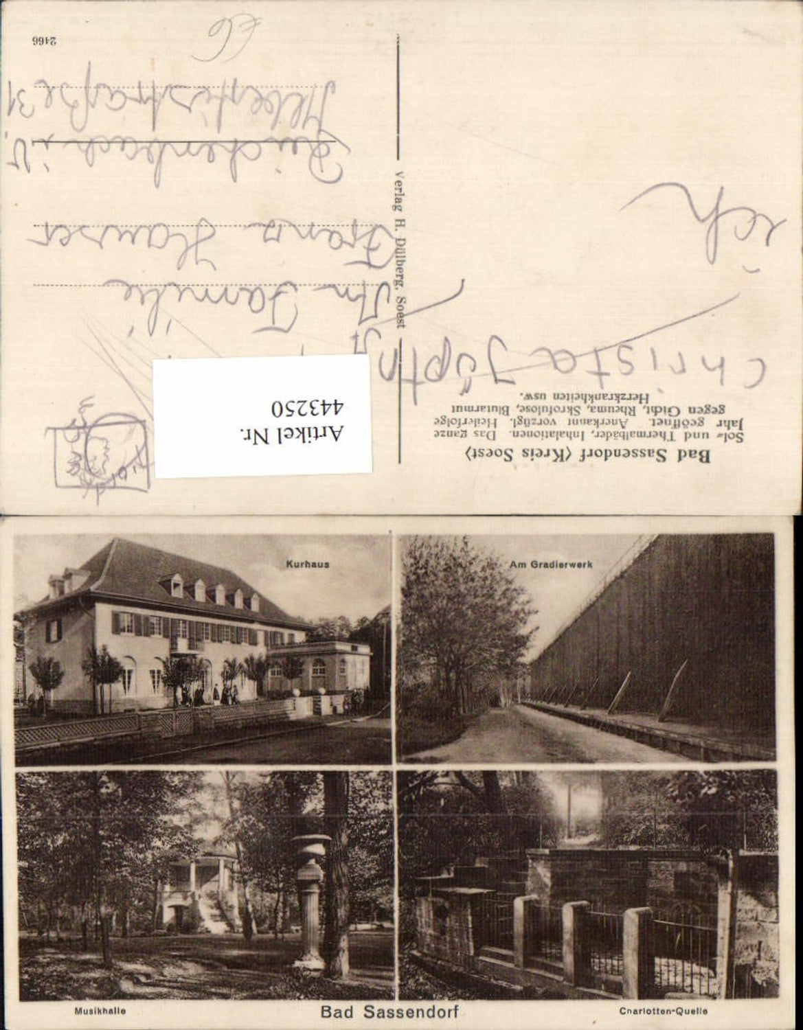 443250,Bad Sassendorf Kurhaus Gradierwerk Musikhalle Mehrbildkarte