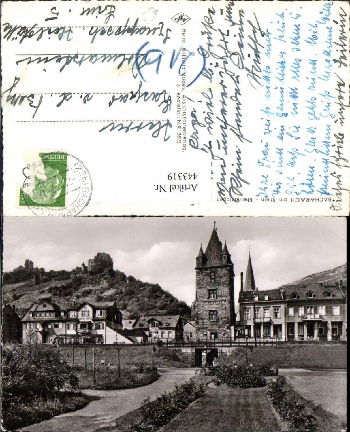 443319,Bacharach am Rhein Rheinanlagen Brücke Turm