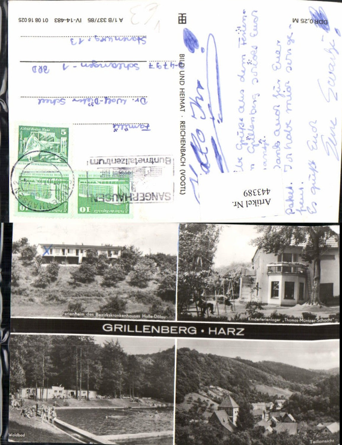 443389,Grillenberg im Harz Teilansicht Waldbad Ferienheim Mehrbildkarte pub VEB