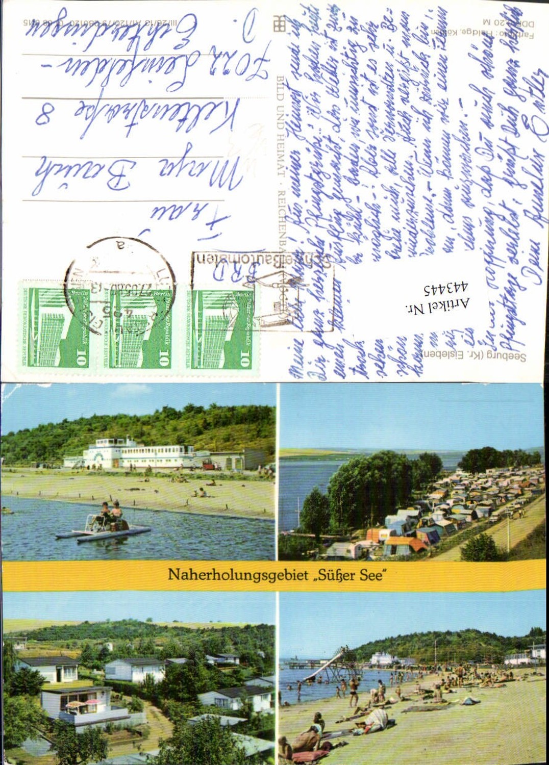 443445,Seeburg Süßer See Camping Strandbad Mehrbildkarte pub VEB