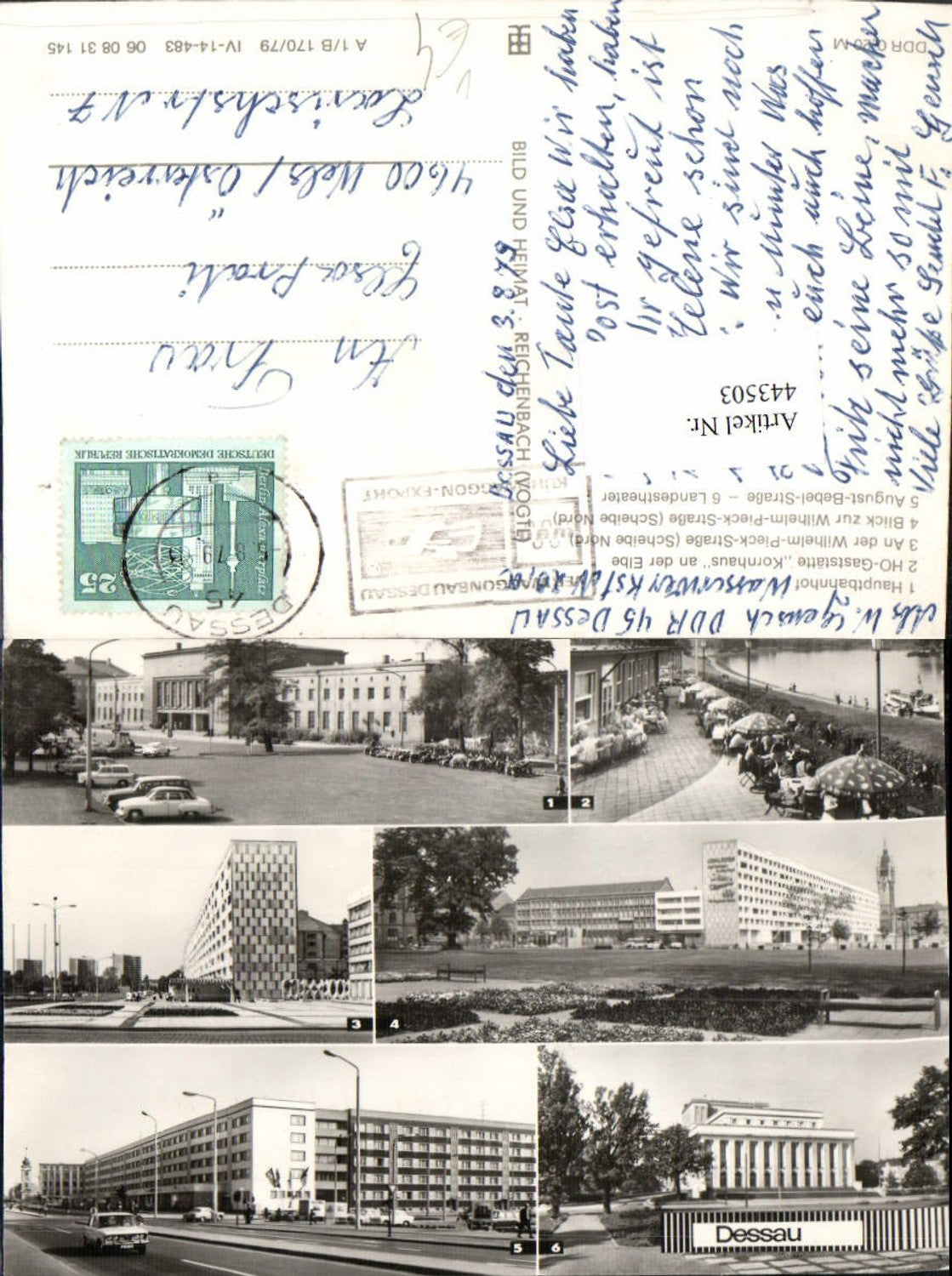 443503,Dessau Hauptbahnhof Gaststätte Landestheater Mehrbildkarte pub VEB