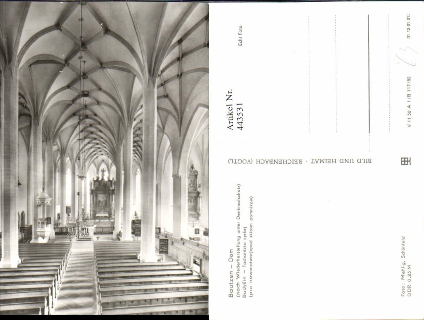 443531,Bautzen Dom Kirche Innenansicht pub VEB