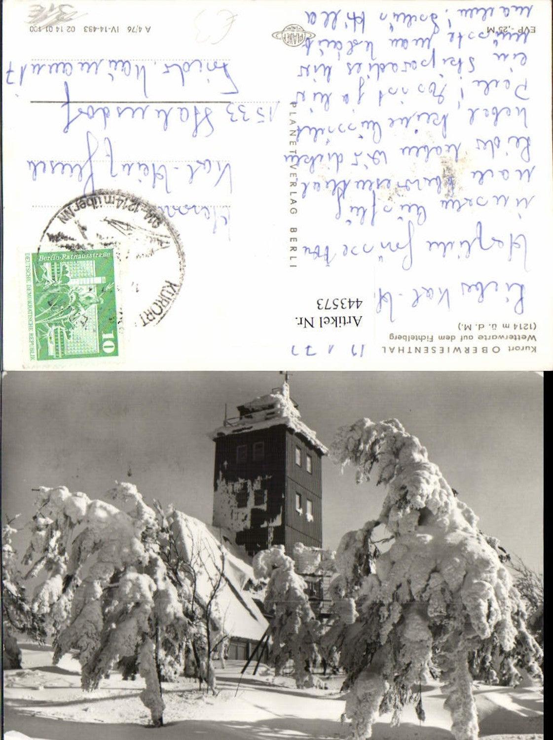 443573,Oberwiesenthal Wetterwarte auf dem Fichtelberg Winterbild