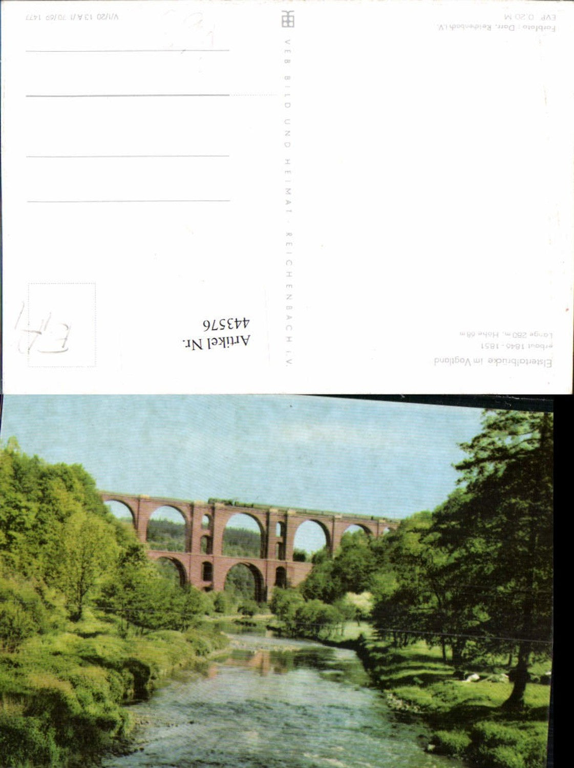 443576,Elstertalbrücke Brücke Viadukt im Vogtland b. Plauen pub VEB