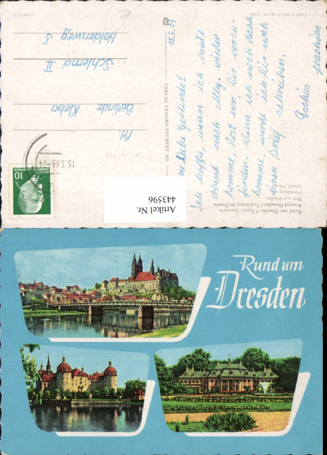 443596,Meißen Totale Moritzburg Schloss Pillnitz Mehrbildkarte