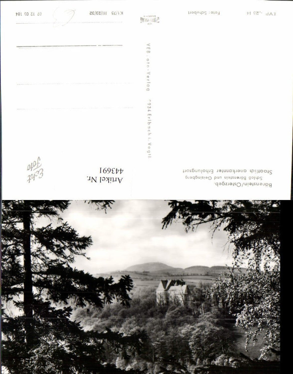 443691,Bärenstein im Osterzgebirge Schloss u. Geisingberg