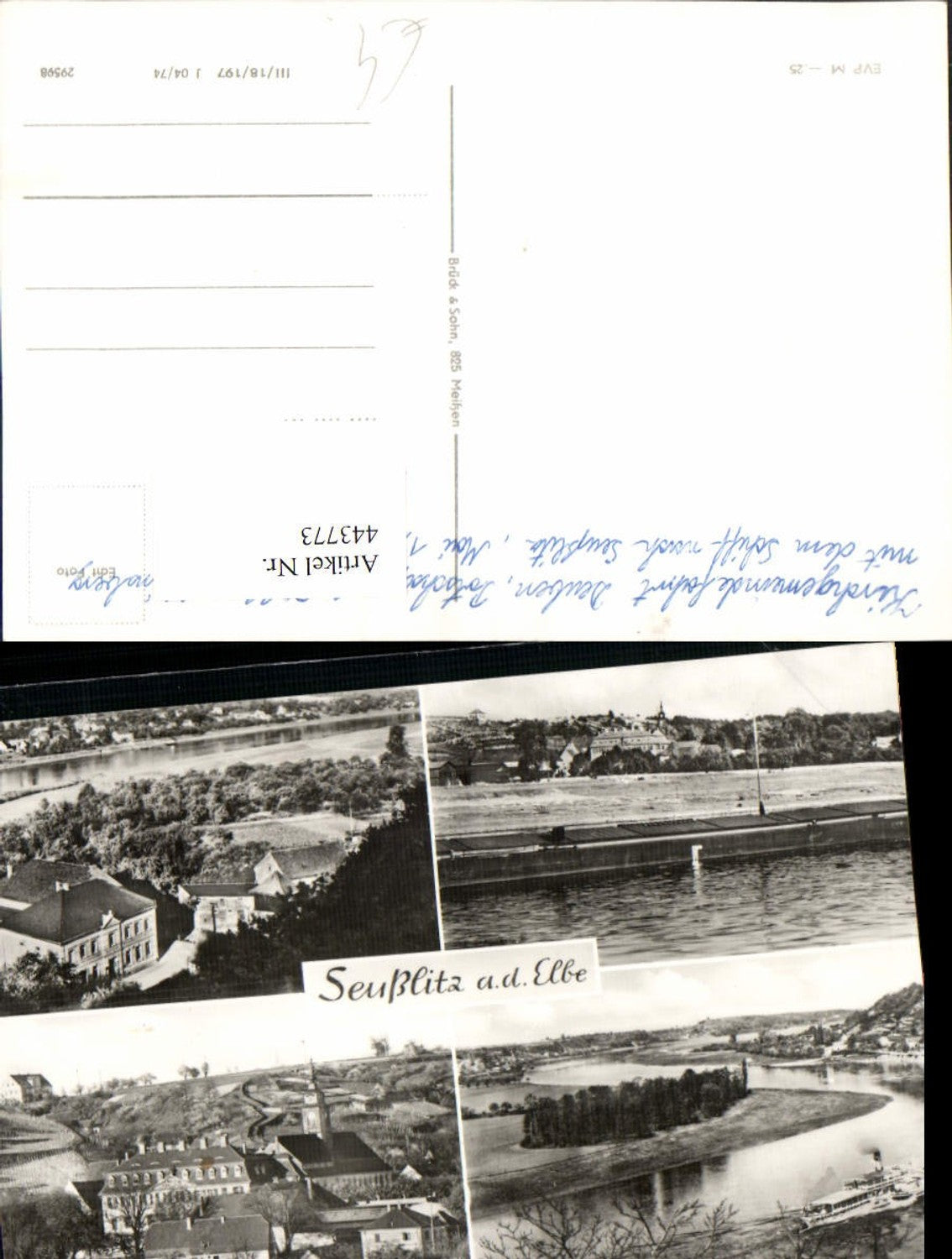 443773,Seußlitz an d. Elbe Teilansicht Fluss Mehrbildkarte