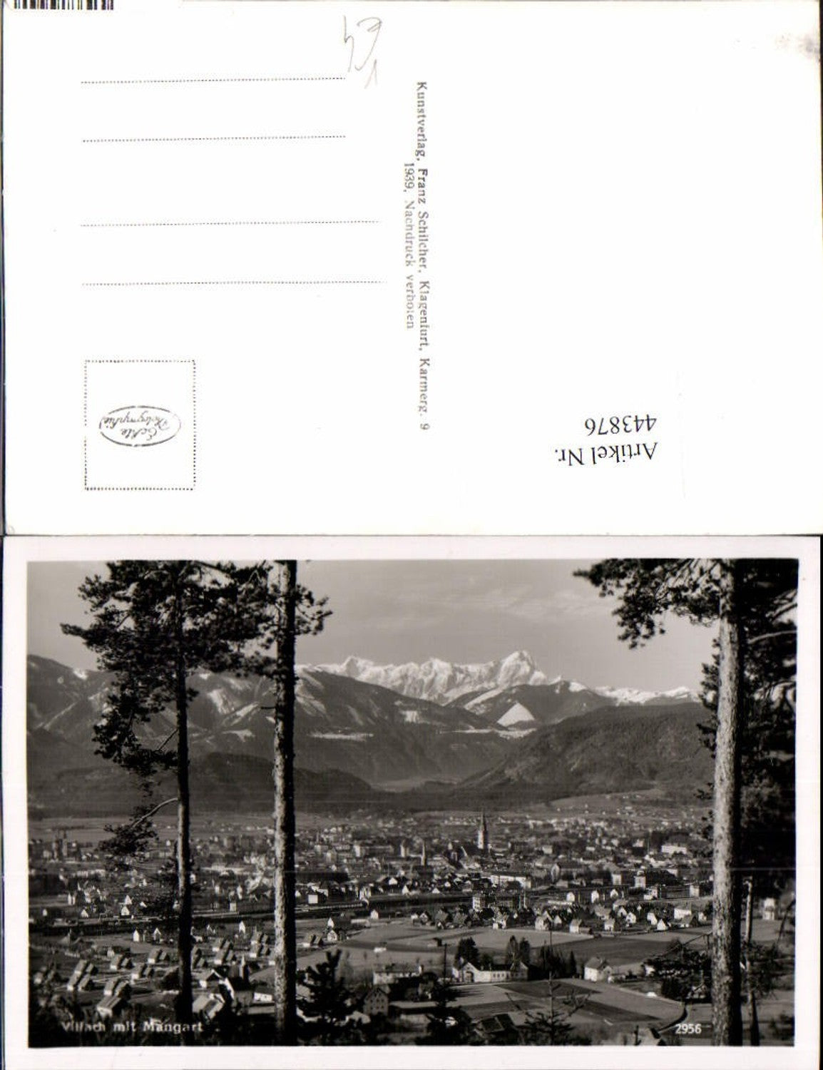 443876,Villach Totale m. Mangart Bergkulisse pub Franz Schilcher 2956