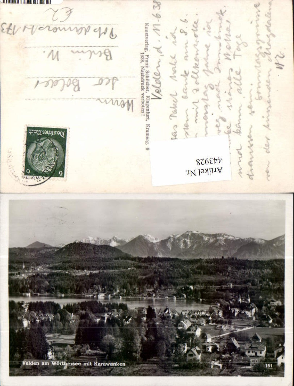 443928,Velden am Wörthersee Totale m. Karawanken Bergkulisse pub Franz Schilcher 191