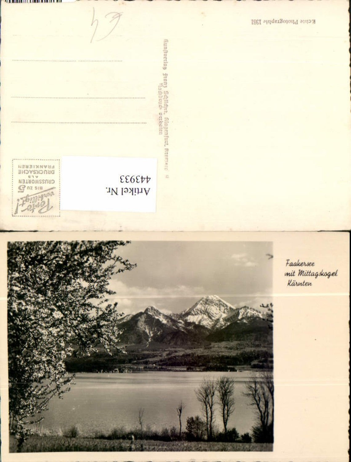 443933,Faakersee See b. Faak m. Mittagskogel Bergkulisse pub Franz Schilcher 1361