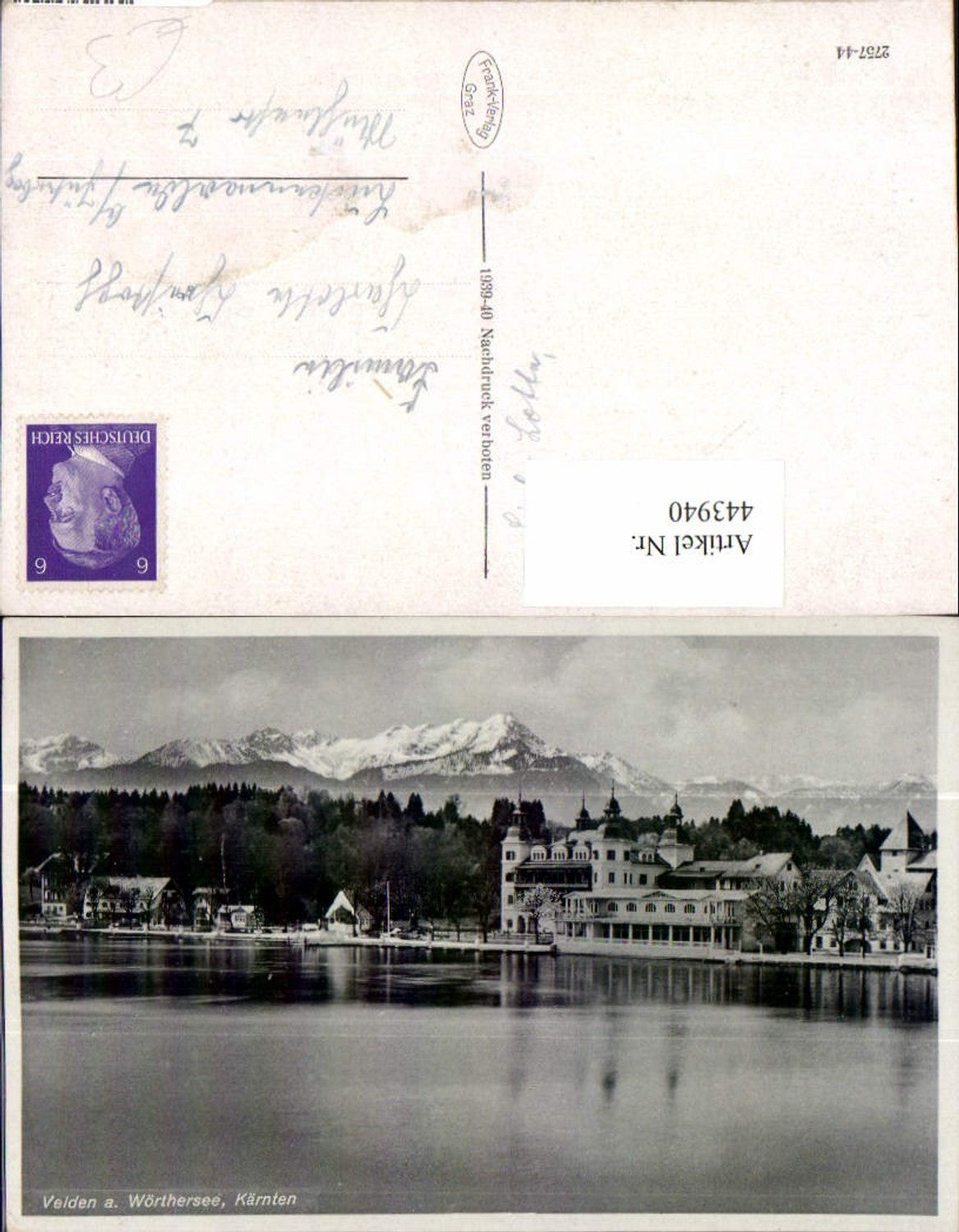 443940,Velden am Wörthersee Schloss Bergkulisse