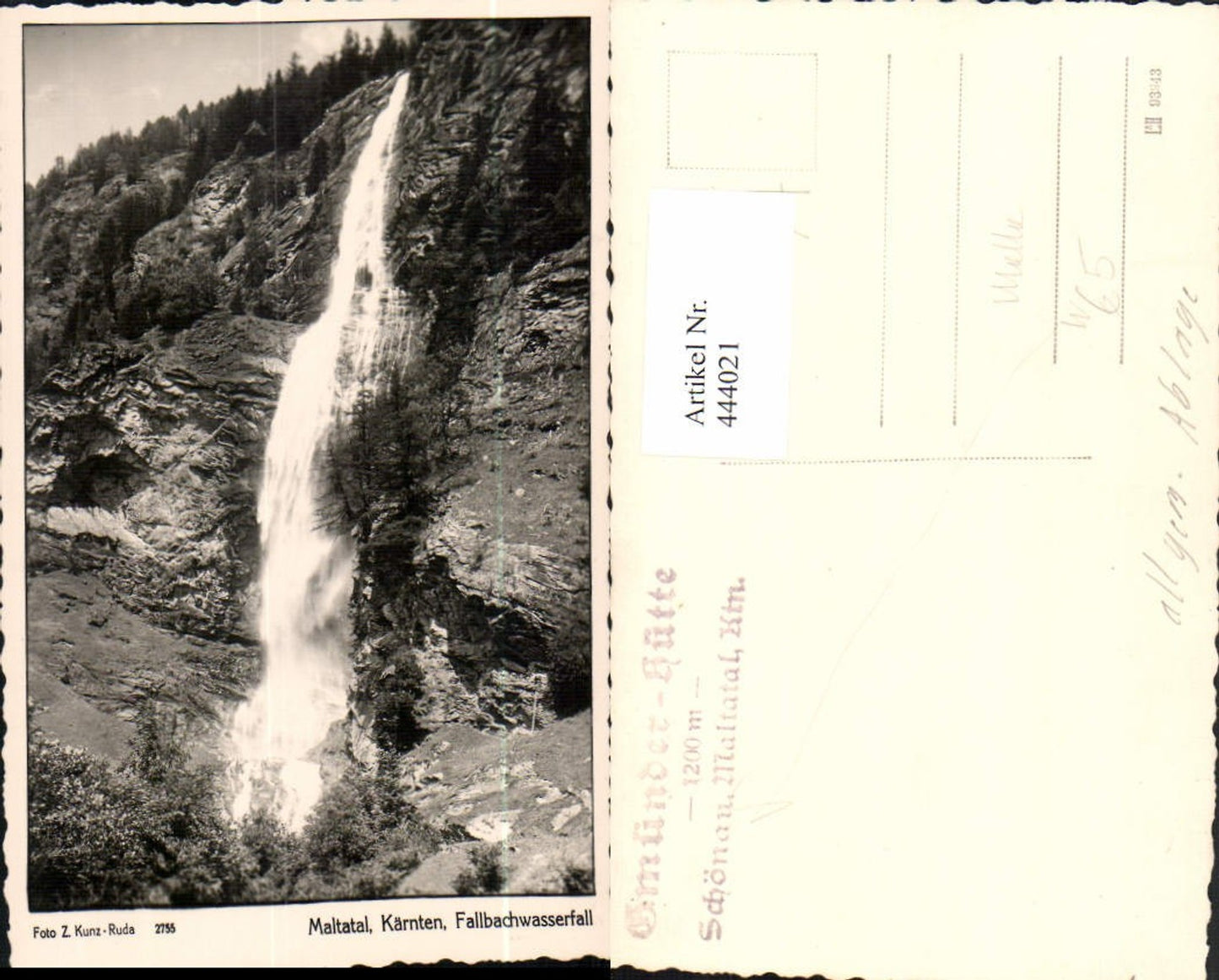 444021,Maltatal b. Malta Schönau Fallbachwasserfall Wasserfall
