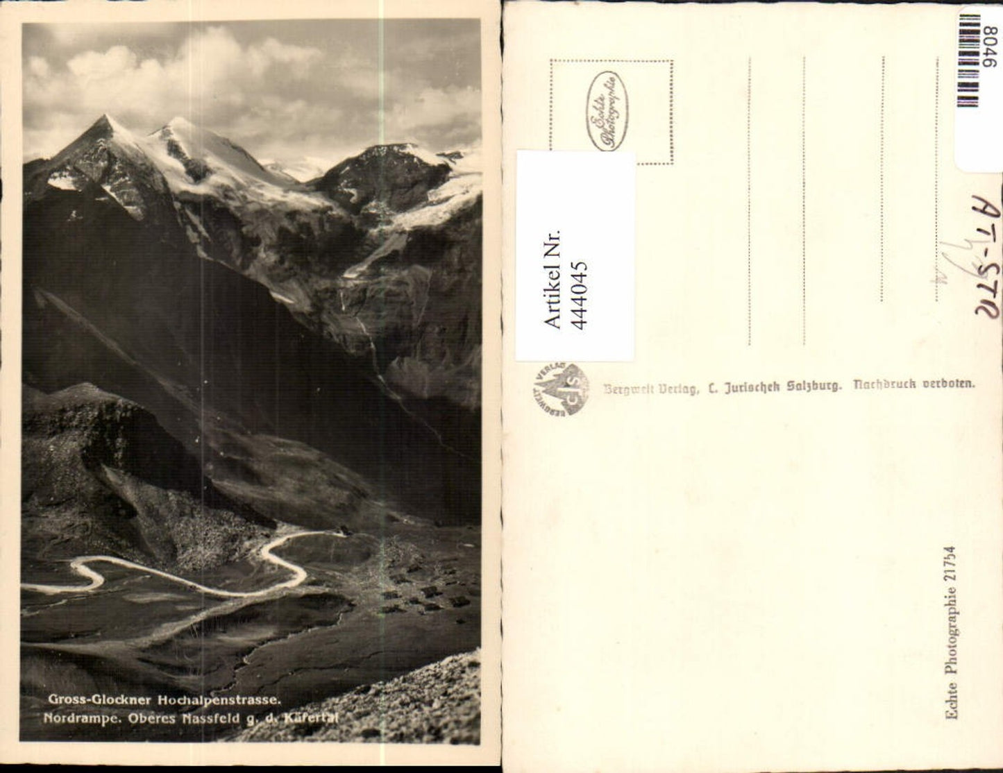 444045,Großglockner Hochalpenstraße b. Heiligenblut Nordrampe Bergkulisse