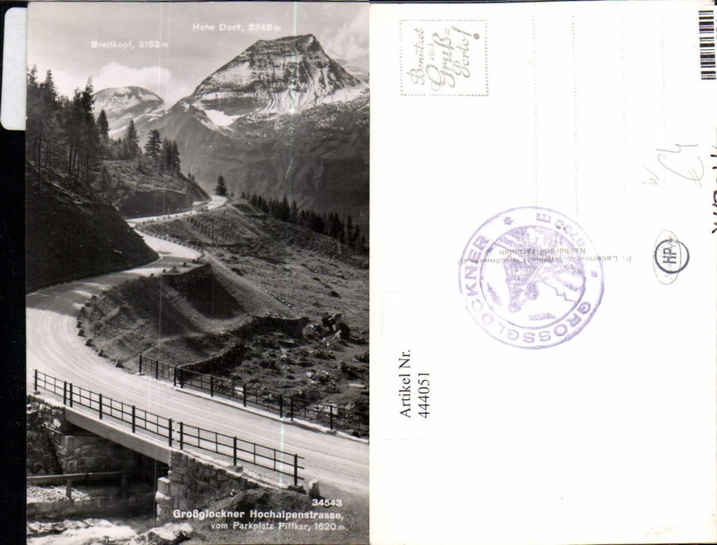 444051,Großglockner Hochalpenstraße b. Heiligenblut Brücke Bergkulisse