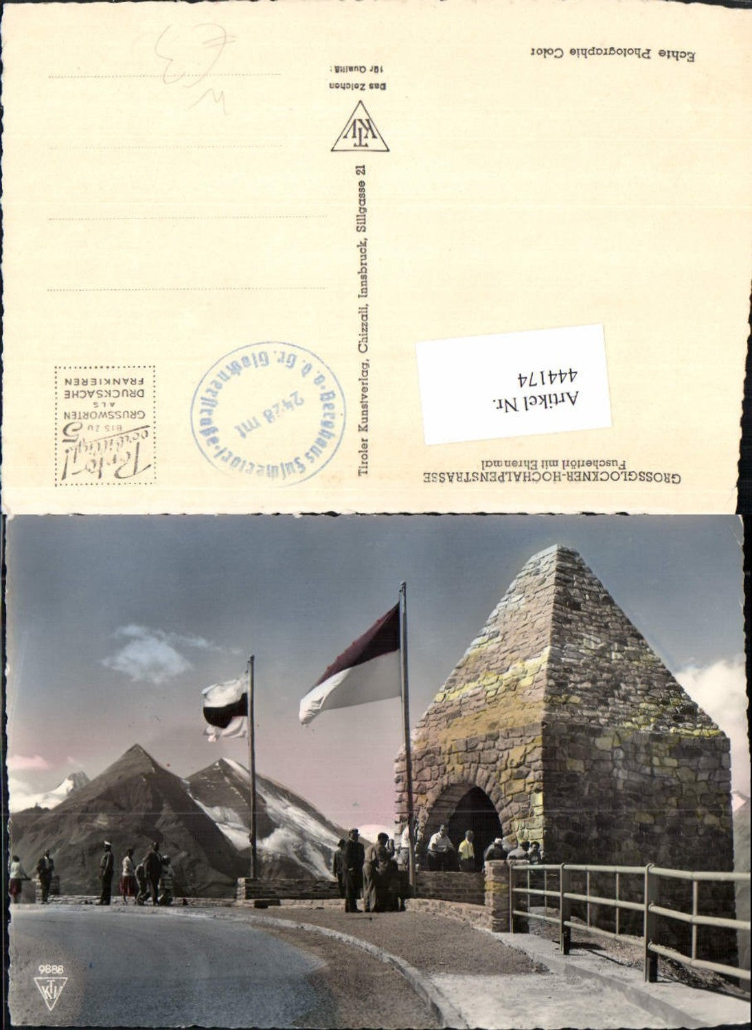 444174,Großglockner Hochalpenstraße b. Heiligenblut Fuschertörl Ehrenmal Bergkulisse