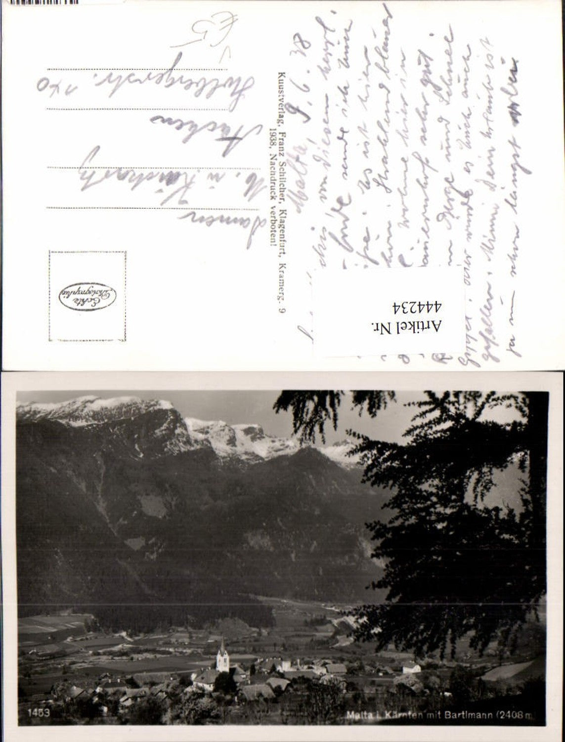 444234,Malta in Kärnten Totale m. Bartlmann Bergkulisse pub Franz Schilcher 1453