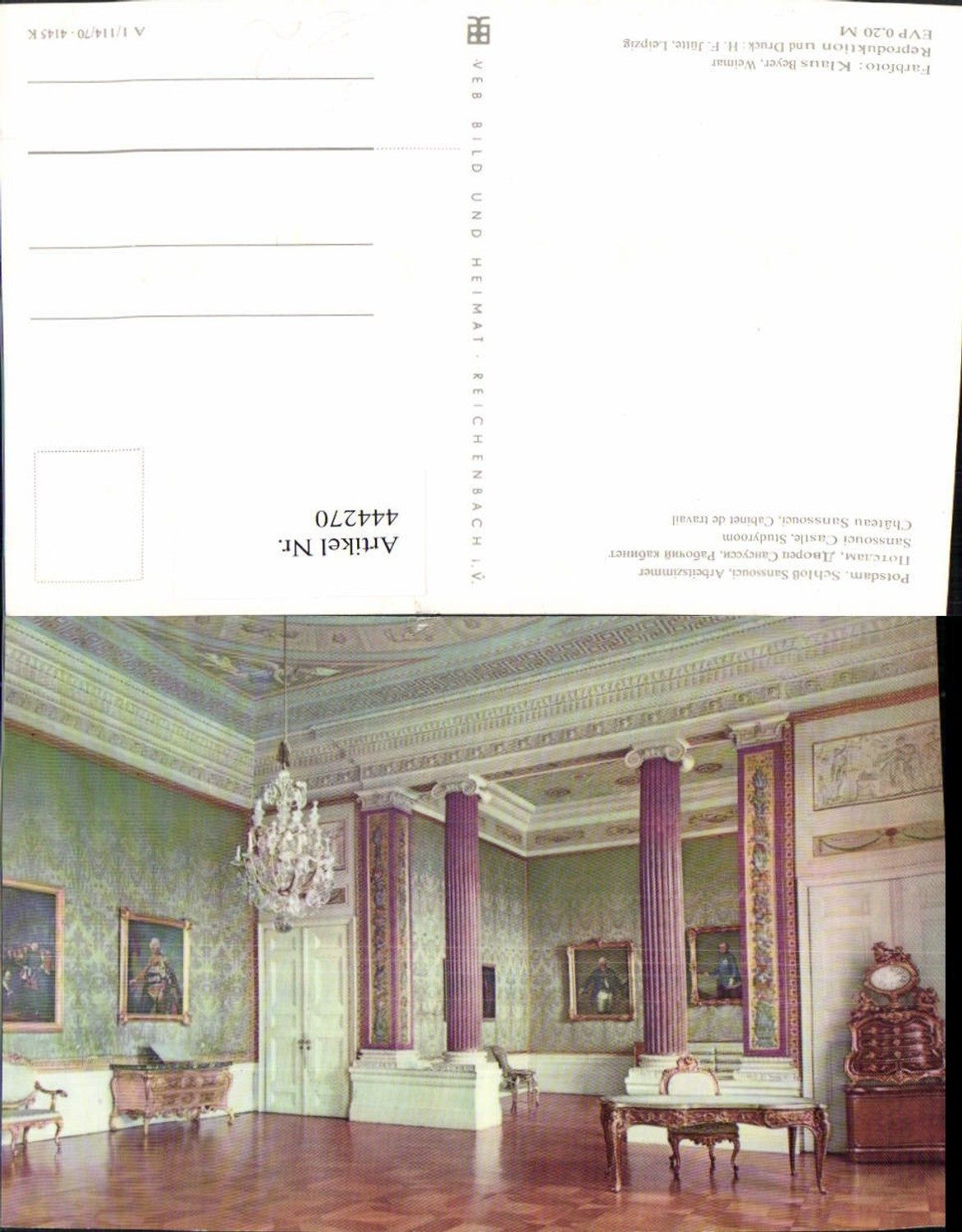 444270, Potsdam Sanssouci Palace Study Interior View pub VEB