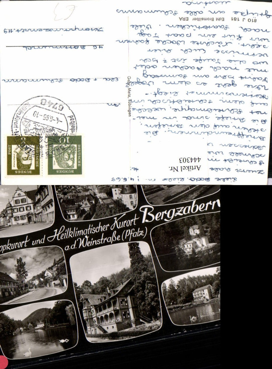 444303,Bergzabern an d. Weinstraße Totale Straßenansichten Teich Mehrbildkarte