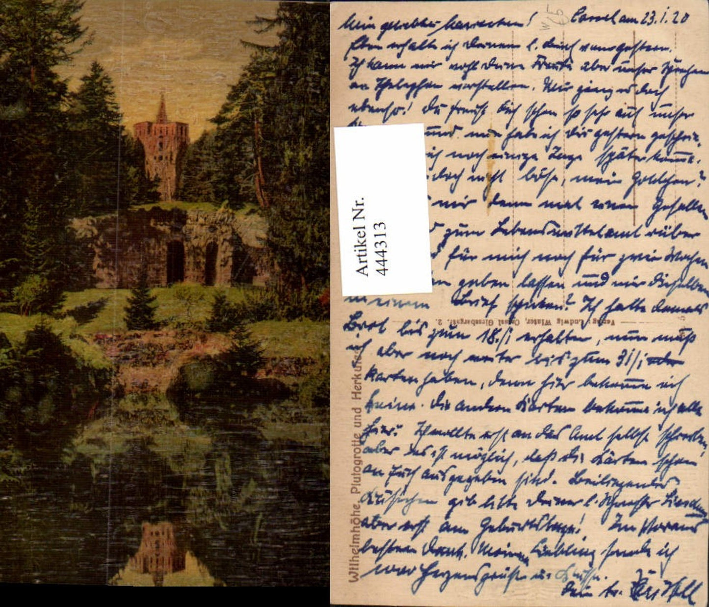 444313,Künstler AK Kassel Wilhelmshöhe Plutogrotte u. Herkules