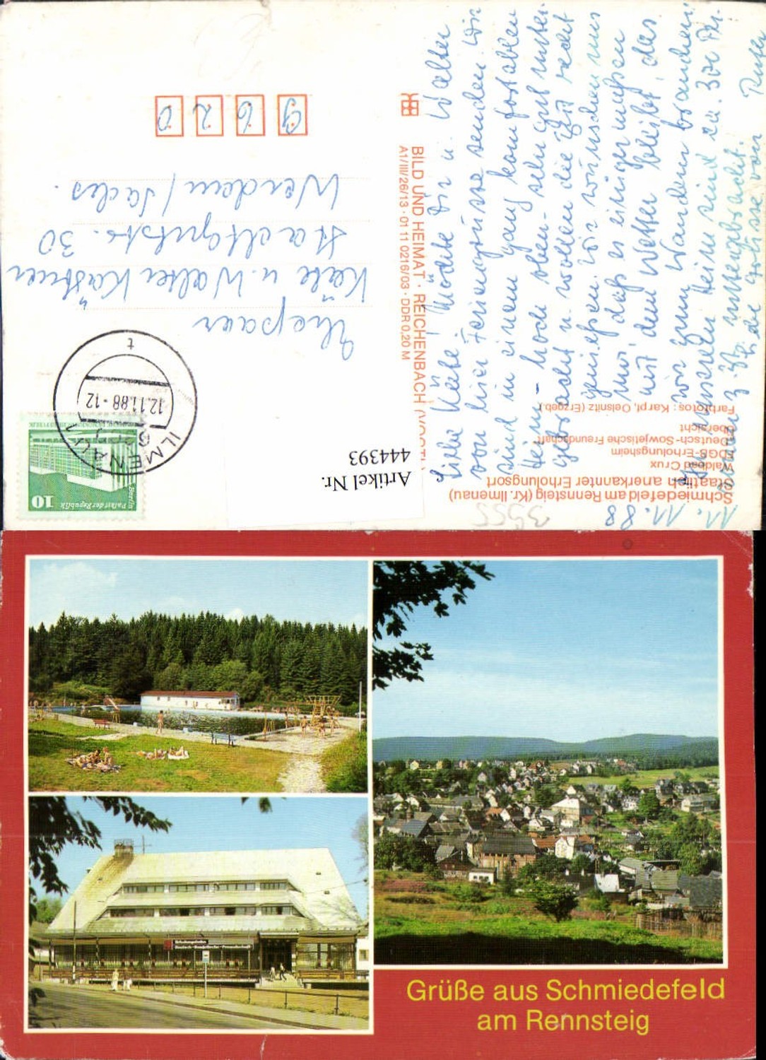 444393, Schmiedefeld am Rennsteig, Total outdoor swimming pool building, multi-view map, pub, VEB