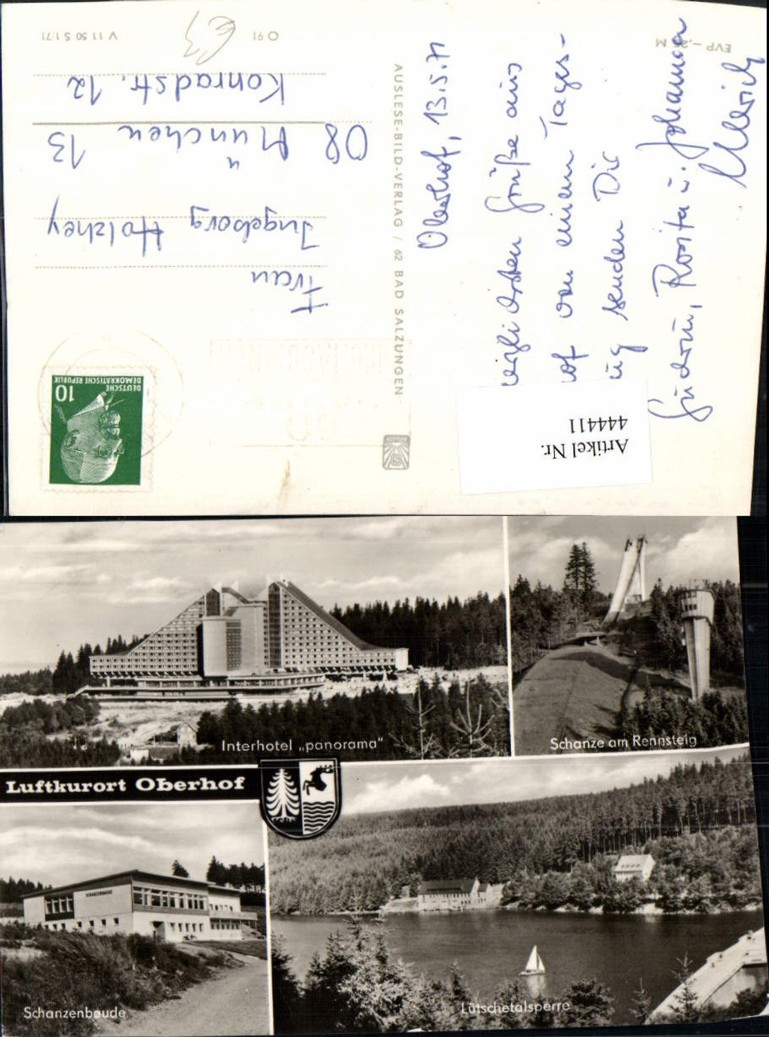 444411,Oberhof Interhotel Panorama Schanze Talsperre Mehrbildkarte