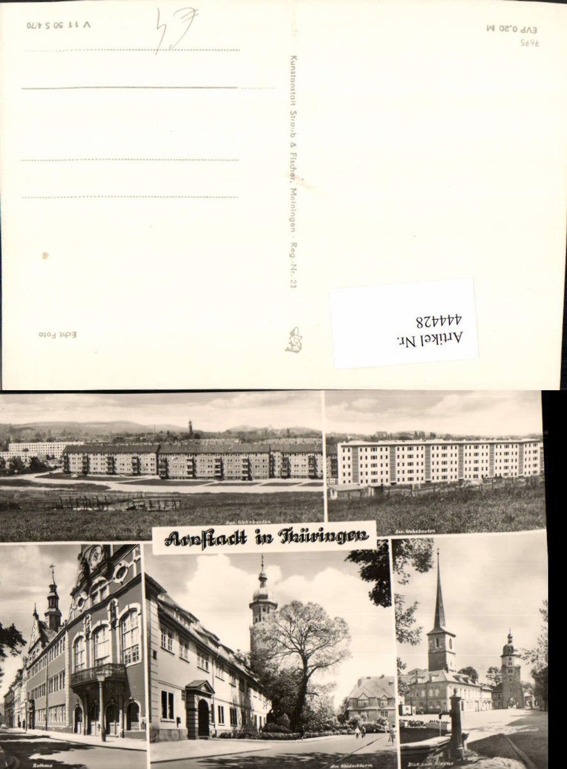 444428, Arnstadt Residential buildings Town hall Tower Riedtor Multi-view map
