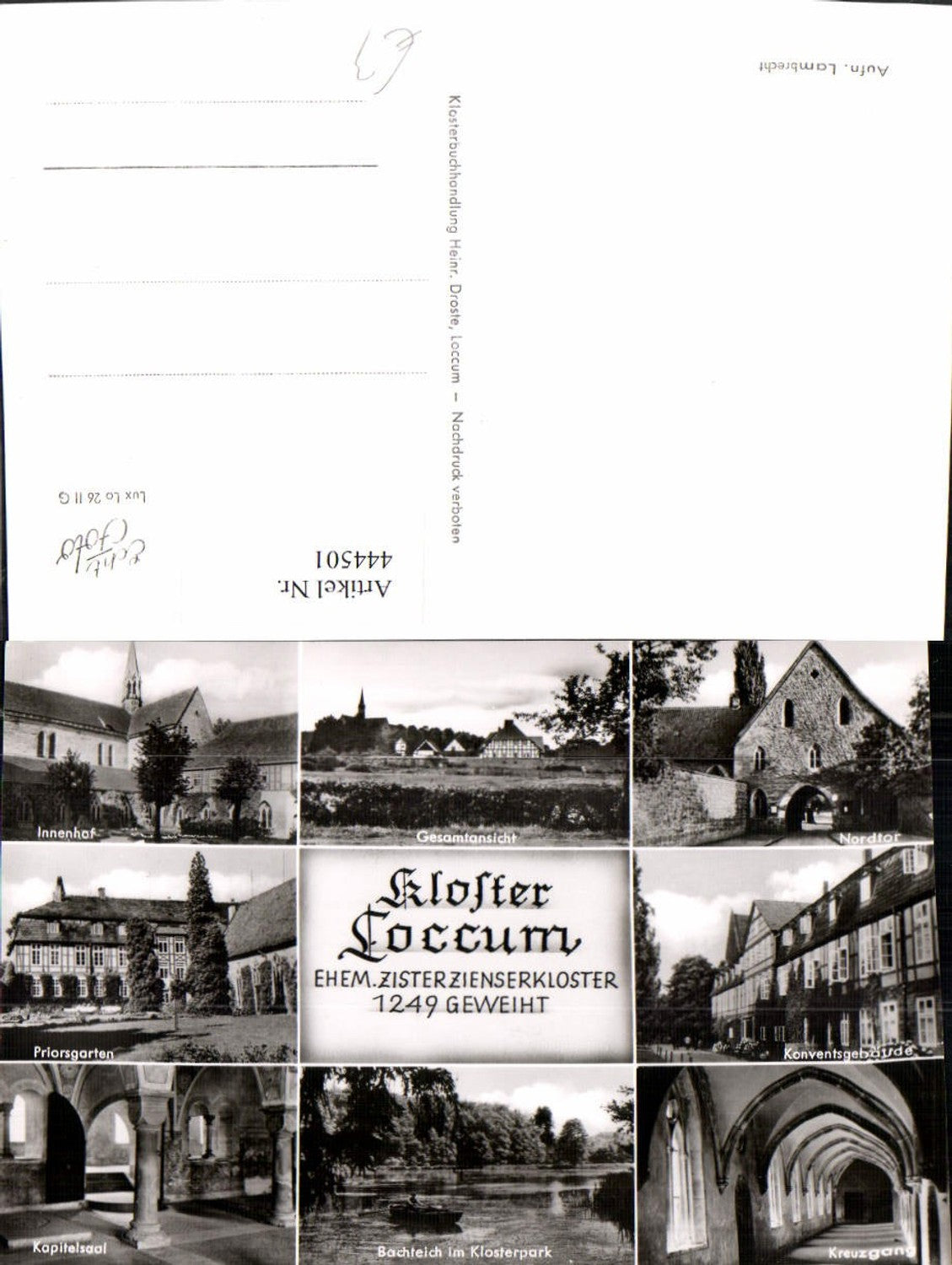 444501,Loccum Kloster Innenhof Kapitelsaal Kreuzgang Mehrbildkarte
